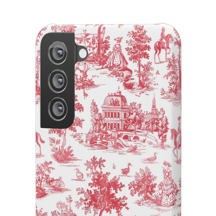 Snap French Toile Personalized Initial Custom Gift for Her Cute Phone Cases for Samsung S24, S23, S22, S21, S20, Plus and Ultra and Iphone, 16, 15, 14, 13, 12, 11. 10 - Studio40ParkLane