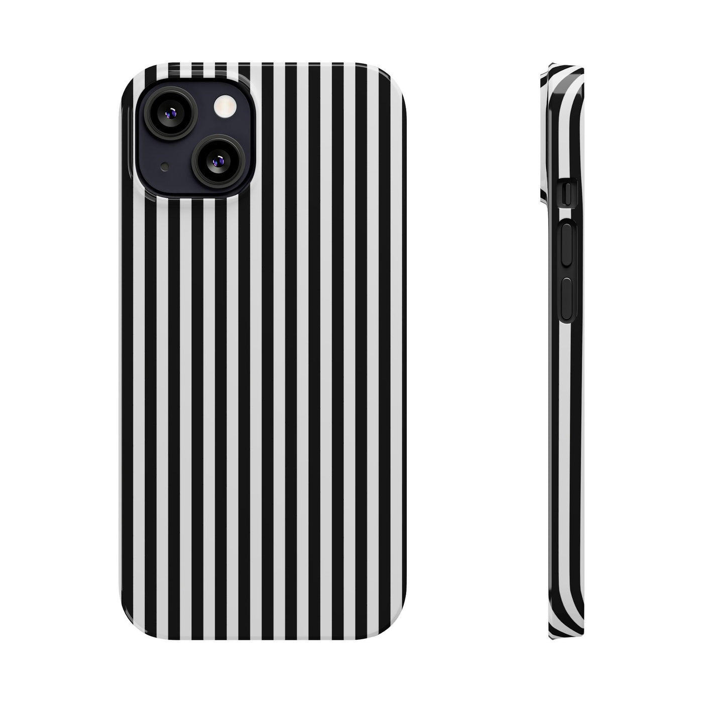 Slim Black White Striped Cute Phone Case for Iphone 16 - | iPhone 15 Pro Max Case | iPhone 14 Case Iphone 13 12 11 10 9 8 7 Gift for Her - Studio40ParkLane