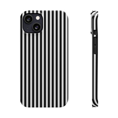 Slim Black White Striped Cute Phone Case for Iphone 16 - | iPhone 15 Pro Max Case | iPhone 14 Case Iphone 13 12 11 10 9 8 7 Gift for Her - Studio40ParkLane