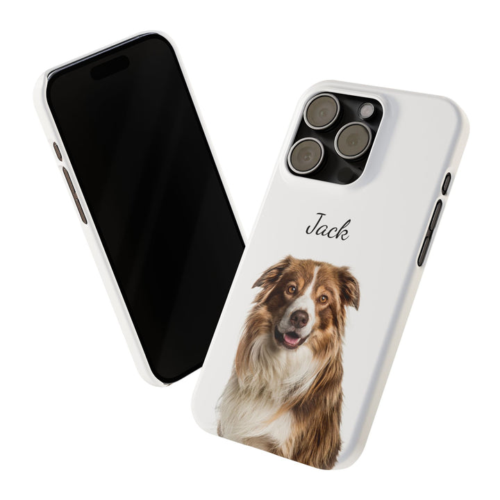 Slim Custom Personalized Pet Phone Cases Dog Phone Cases Cat Phone Cases for Iphone 16, 15, 14, 13, 12, 11, 8, 7 Custom Name Personalized Phone Case - Studio40ParkLane
