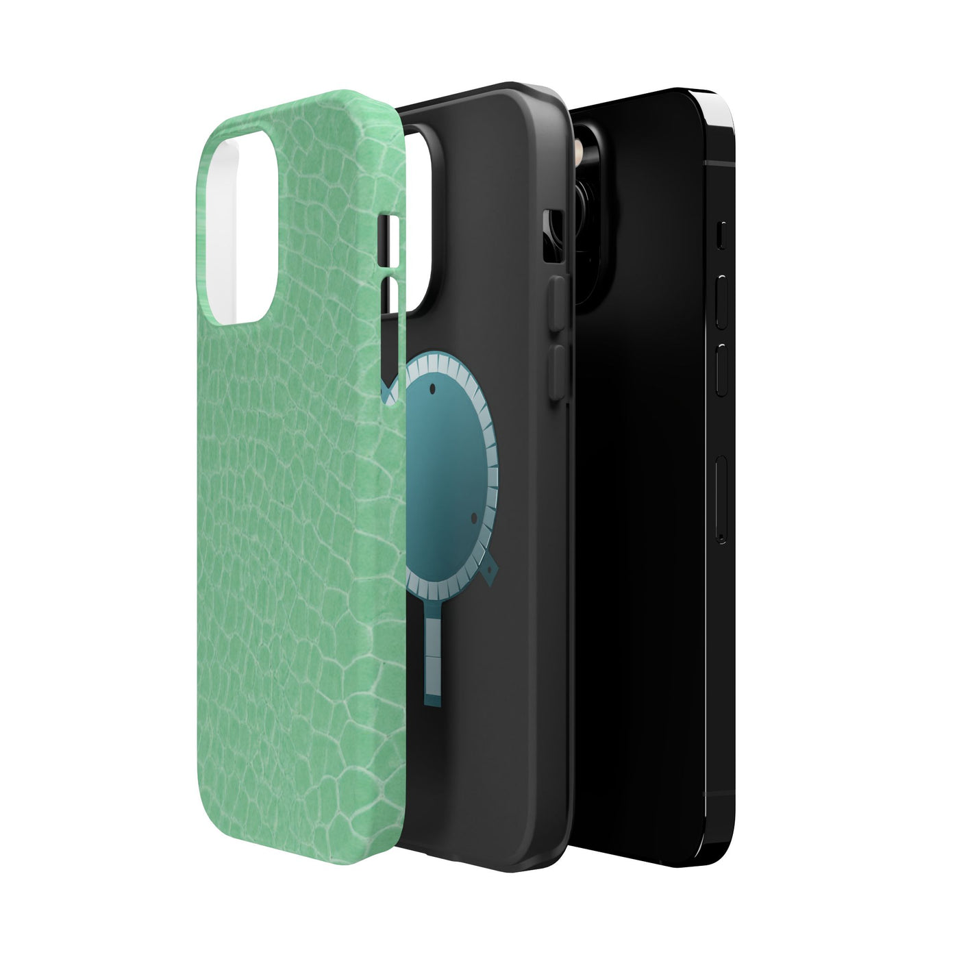Non Leather Mint Color Pattern Magsafe Cute Phone Case for Iphone Gift for Her, | iPhone 15 Case | iPhone 15 Pro Max Case, Iphone 14, Iphone 14 Pro Max, Iphone 13, Iphone 16 - Studio40ParkLane