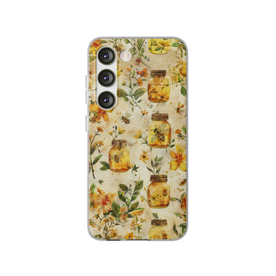 Cute Flexi Phone Cases, Honey Bees Yellow, Compatible with Samsung Galaxy S23, Samsung S22, Samsung S21, Samsung S20, Galaxy S20 Ultra