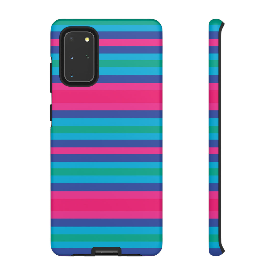 Cute Samsung Phone Case | Aesthetic Samsung Phone Case | Stripes Blue Pink | Galaxy S23, S22, S21, S20 | Luxury Double Layer | Cool - Studio40ParkLane