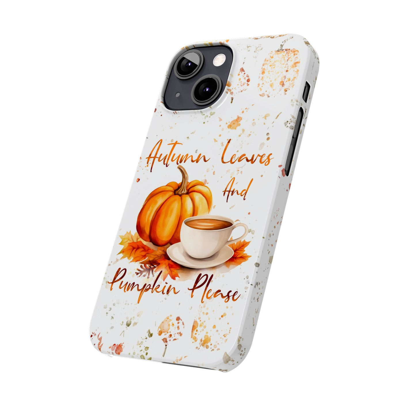 Fall Leaves and Pumpkins Slim Cute Phone Cases for Iphone  | iPhone 15 Case | iPhone 15 Pro Max Case, Iphone 14, Iphone 14 Pro Max, Iphone 13