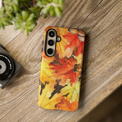 Impact Resistant, Fall Leaves, Cute Phone Cases for Samsung S24, S23, S22, S21, IPhone 15 pro Iphone 14 pro Iphone 13 IPhone 12 Iphone 11