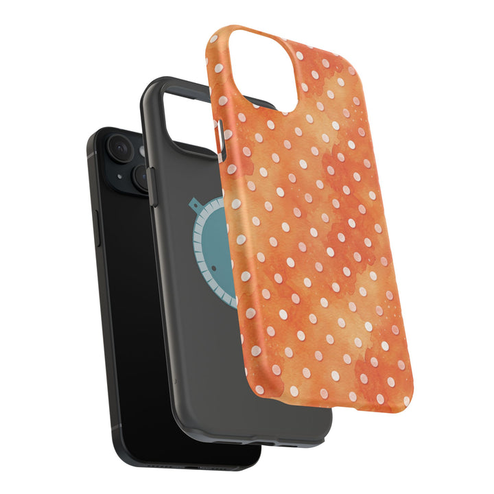 Aesthetic Tough Magsafe Orange Polka Dots Phone Case - For iPhone 17 Pro Max iPhone 16 Pro iPhone 15 Iphone 14 Plus 13 Pro 12 11 10 XR - Studio40ParkLane