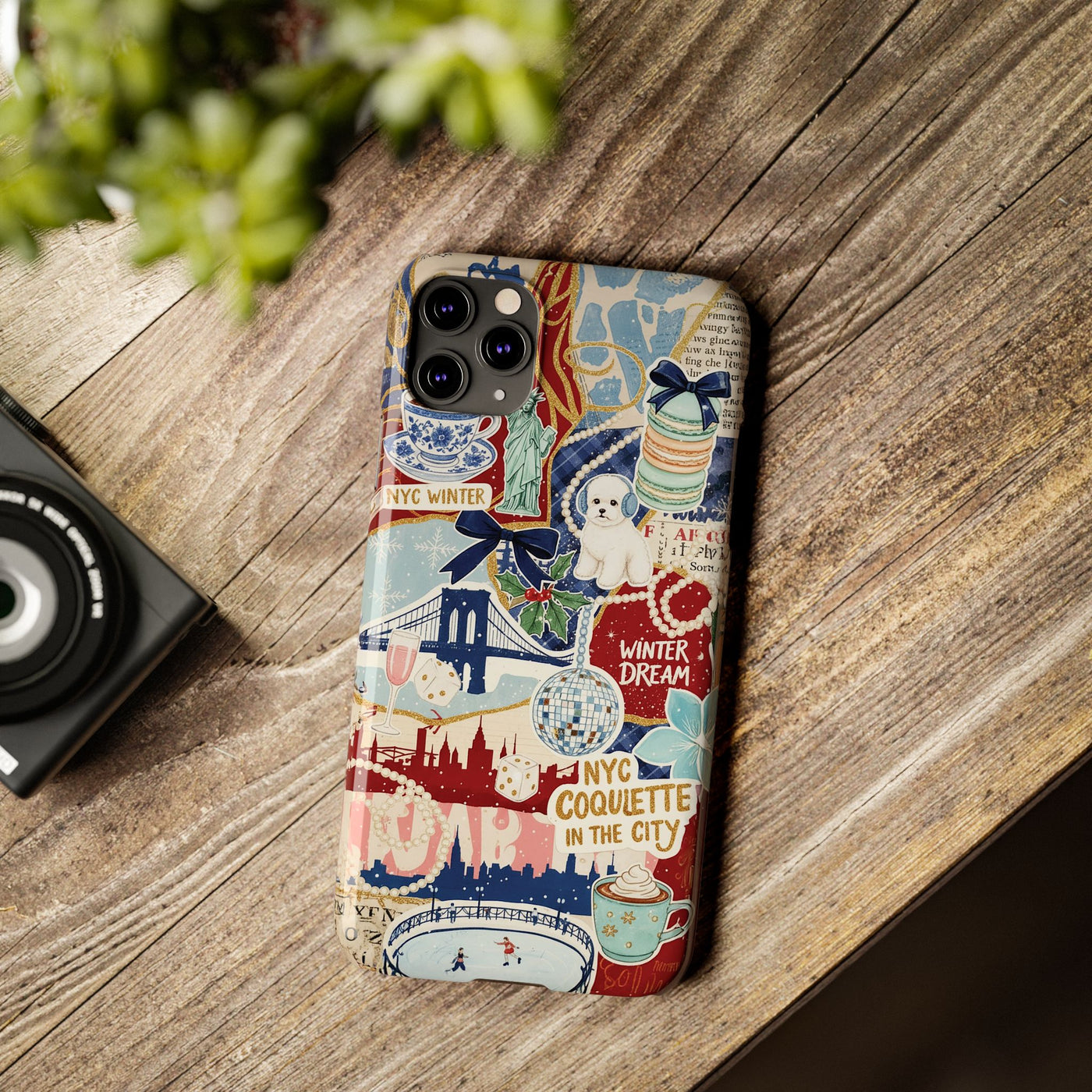 Slim New York Winter Coquette Collage Cute Phone Case for Iphone 16 - | iPhone 15 Pro Max Case | iPhone 14 Case Iphone 13 12 11 10 9 8 7 X - Studio40ParkLane