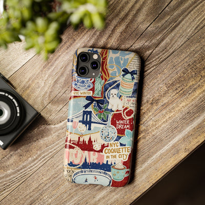 Slim New York Winter Coquette Collage Cute Phone Case for Iphone 16 - | iPhone 15 Pro Max Case | iPhone 14 Case Iphone 13 12 11 10 9 8 7 X - Studio40ParkLane