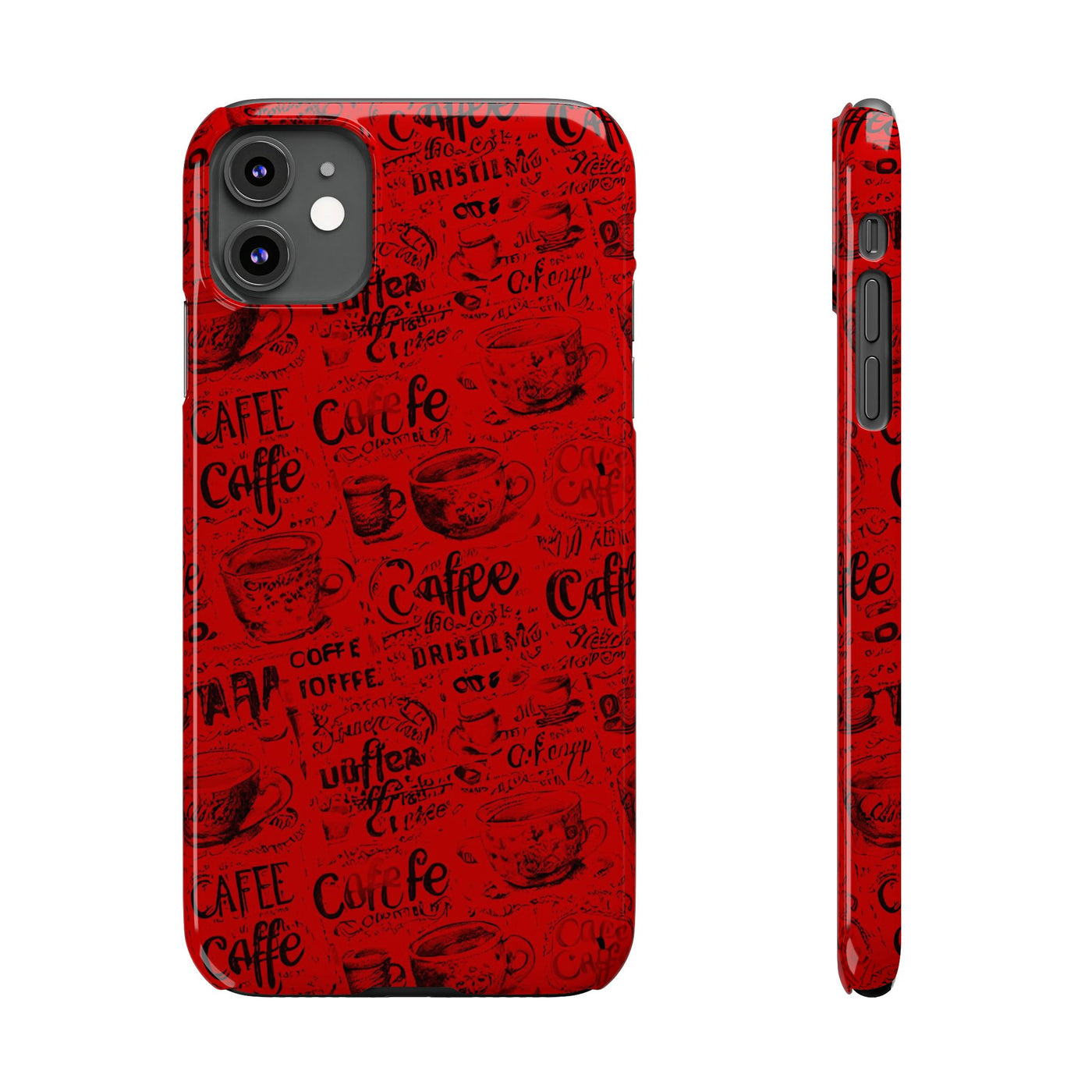 Slim Cute iPhone Cases - | iPhone 15 Case | iPhone 15 Pro Max Case, Iphone 14 Case, Iphone 14 Pro Max, Iphone 13, Red Black Coffee