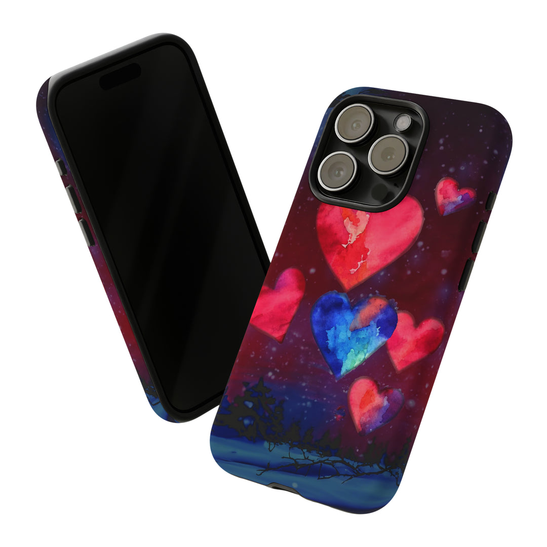 Cute IPhone Case | Rising Heart Love Night, iPhone 15 Case | iPhone 15 Pro Case, Iphone 14 Case, Iphone 14 Pro Max Case, Iphone 13 Case - Studio40ParkLane
