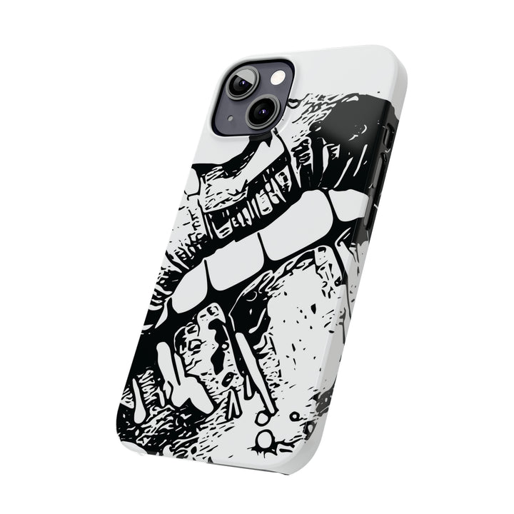 Slim Cute Phone Cases for Iphone - | iPhone 15 Case | iPhone 15 Pro Max Case, Iphone 14 Case, Iphone 14 Pro Max, Iphone 13, Smile Lips Black and White - Studio40ParkLane