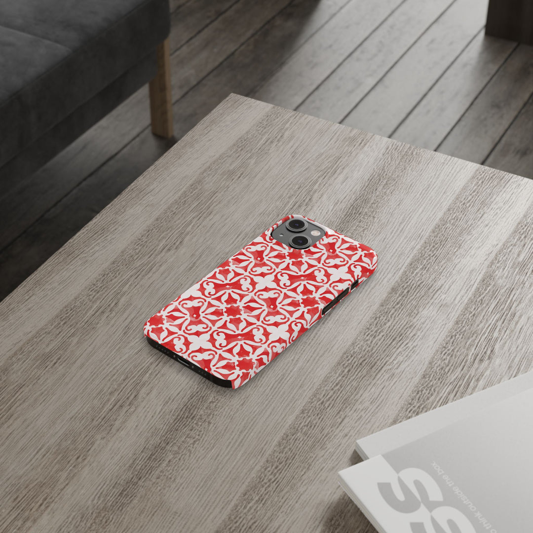 Slim Red Mosaic Gift for Her Cute Phone Cases for Iphone 16 Case | iPhone 15 Case | iPhone 15 Pro Max Case, Iphone 14, Iphone 14 Pro Max, Iphone 13, 12, 11, 10, 8,7 - Studio40ParkLane