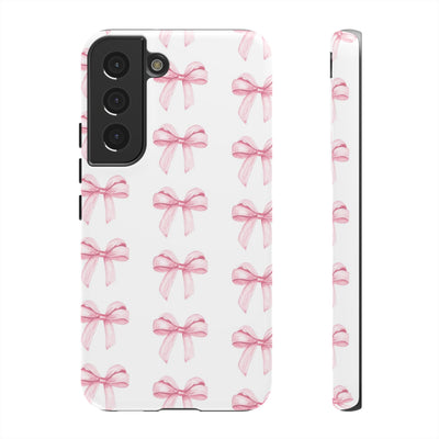 Pink Bows Cute Phone Case, for IPhone 16 Pro Max | Iphone 15, Iphone 14, IPhone 13 Case, 11 8 7, Samsung Galaxy S24, S23, S22, S21, 2 Layer Protection