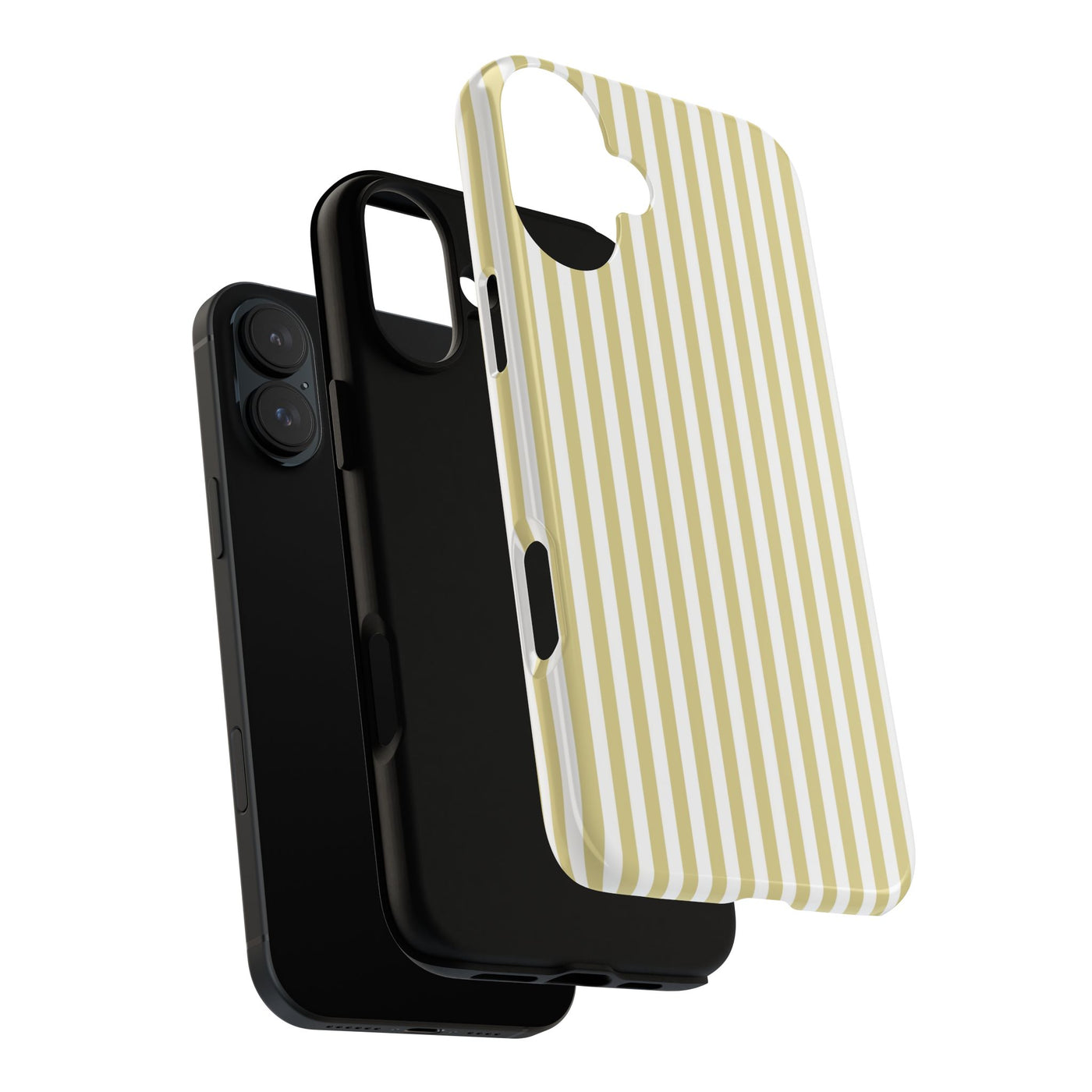 Tough Premium Soft Yellow Stripes Phone Case Gift for Her - For Apple iPhone 16 Pro Max 16e iPhone 15 Pro iPhone Iphone 14 Plus 13 Pro 12 SE XR - Studio40ParkLane