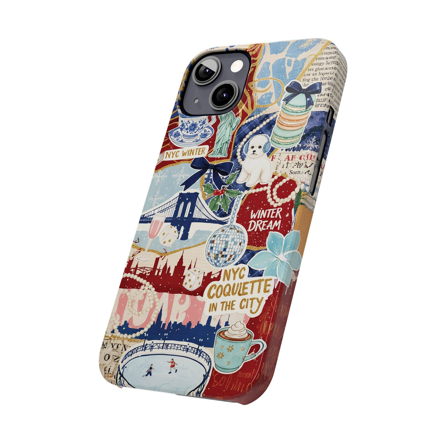 Slim New York Winter Coquette Collage Cute Phone Case for Iphone 16 - | iPhone 15 Pro Max Case | iPhone 14 Case Iphone 13 12 11 10 9 8 7 X - Studio40ParkLane