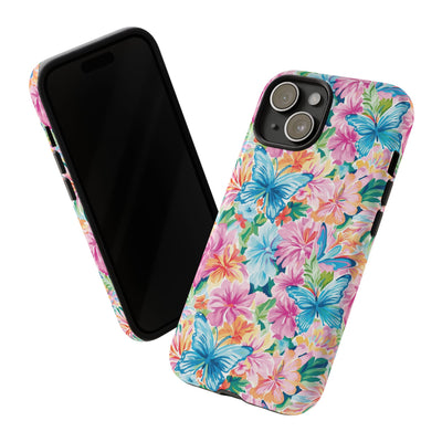Premium Tough Butterflies Flowers Cute Phone Cases for Samsung S24, S23, S22, S21, S20, Plus and Ultra, Iphone 16 Pro Max,15, 14, 13, 12, 11, 10