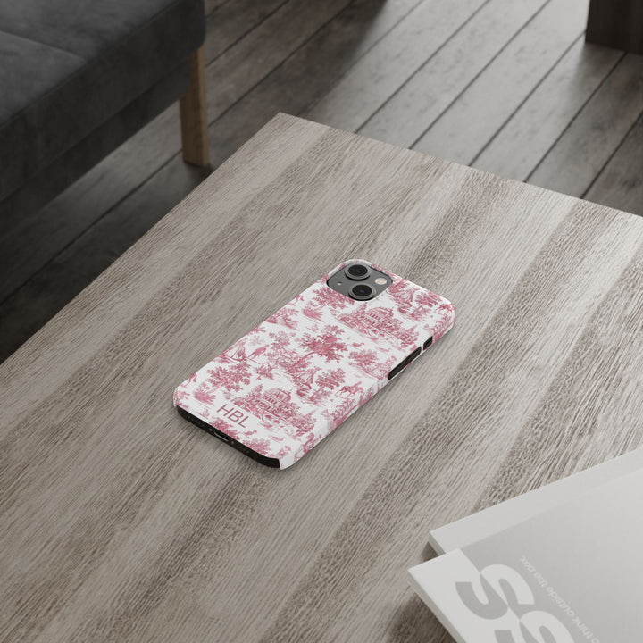 Slim Personalized Slim Pink Vintage French Toile Cute Phone Cases for Iphone 16 Pro Max | iPhone 15 Case | iPhone 15 Pro Max Case, Iphone 14, Iphone 14 Pro Max, Iphone 13 12 11 8 7 - Studio40ParkLane