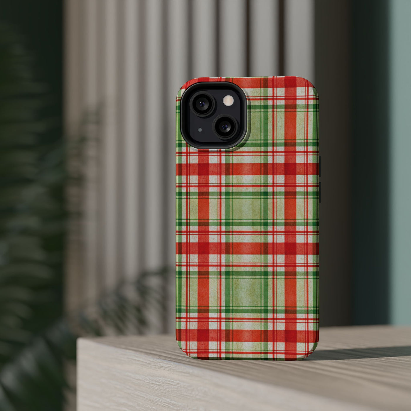 Aesthetic Tough Magsafe Red Green Checkered Phone Case - For iPhone 17 Pro Max iPhone 16 Pro iPhone 15 Iphone 14 Plus 13 Pro 12 11 10 - Studio40ParkLane