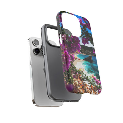 Impact Resistant, Bougainvillea Seaview, Cute Phone Cases for Samsung S24, S23, S22, S21, IPhone 15 pro Iphone 14 pro Iphone 13 IPhone 12 Iphone 11