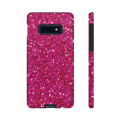 Faux Muted Pink Play on Glitter Effect Cute Phone Case, for IPhone 16 pro Max | Iphone 15, Iphone 14, IPhone 13 Case, 11 8 7, Samsung Galaxy S24, S23, S22, S21, 2 Layer Protection