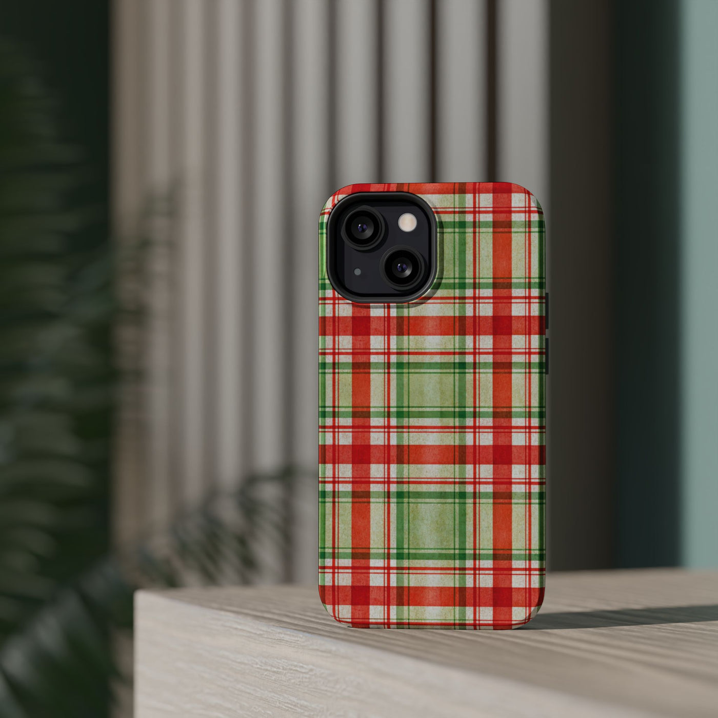 Aesthetic Tough Magsafe Red Green Checkered Phone Case - For iPhone 17 Pro Max iPhone 16 Pro iPhone 15 Iphone 14 Plus 13 Pro 12 11 10 - Studio40ParkLane