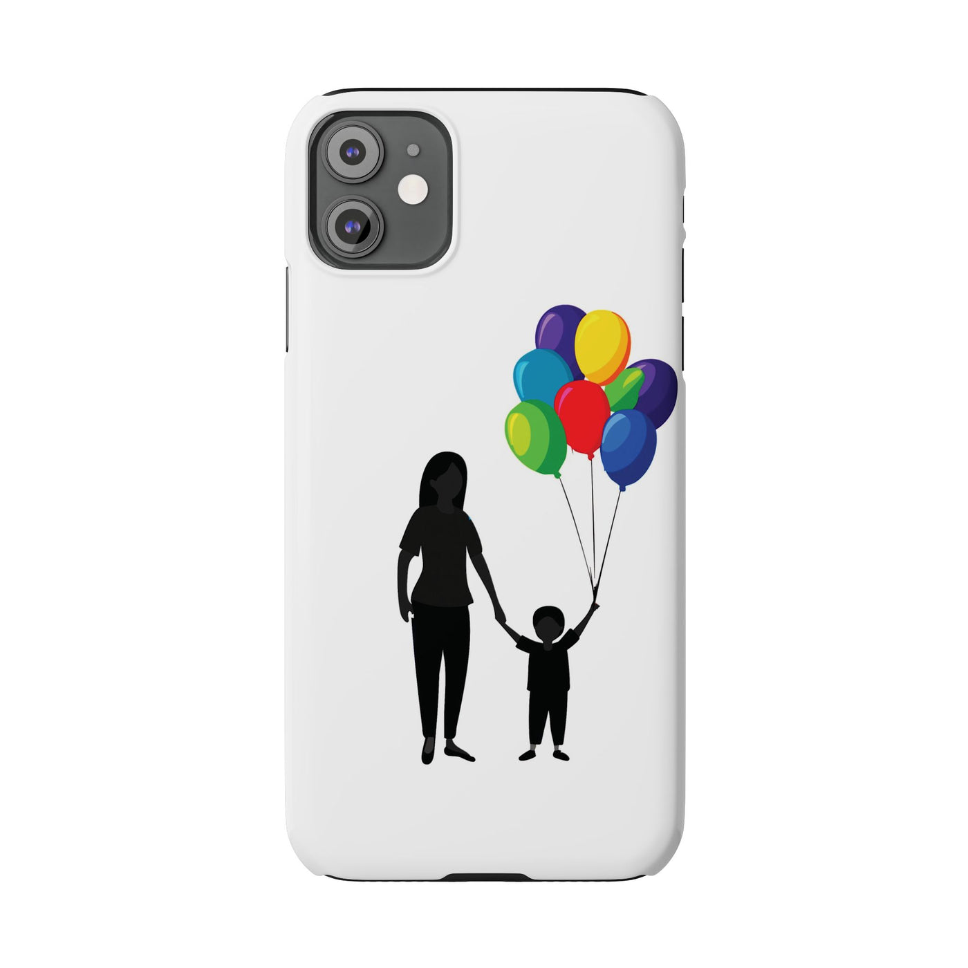 Slim Mother Child Balloons Gift for Her Cute Phone Cases for Iphone 16 Pro Max | iPhone 15 Case | iPhone 15 Pro Max Case, Iphone 14, 13, 12, 11, 10, 8, 7