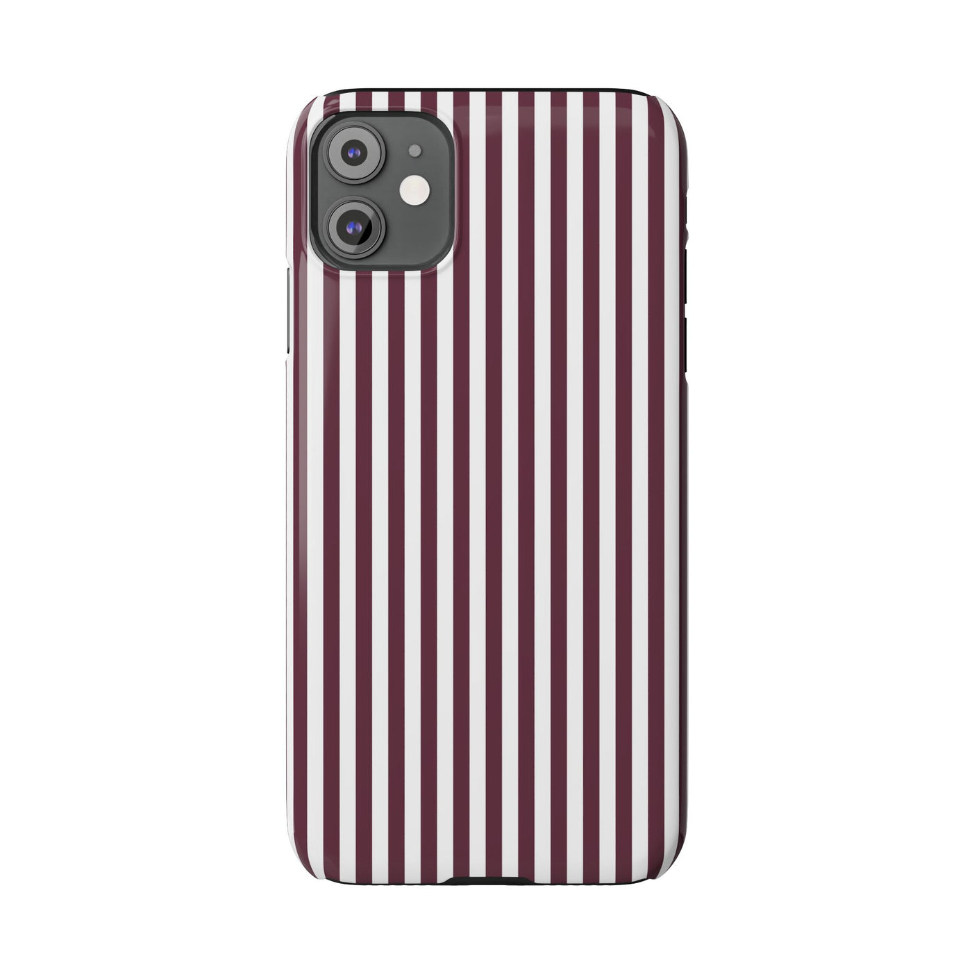 Slim Burgundy Wine Striped Cute Phone Case for Iphone 16 - | iPhone 15 Pro Max Case | iPhone 14 Case Iphone 13 12 11 10 9 8 7 Gift for Her - Studio40ParkLane
