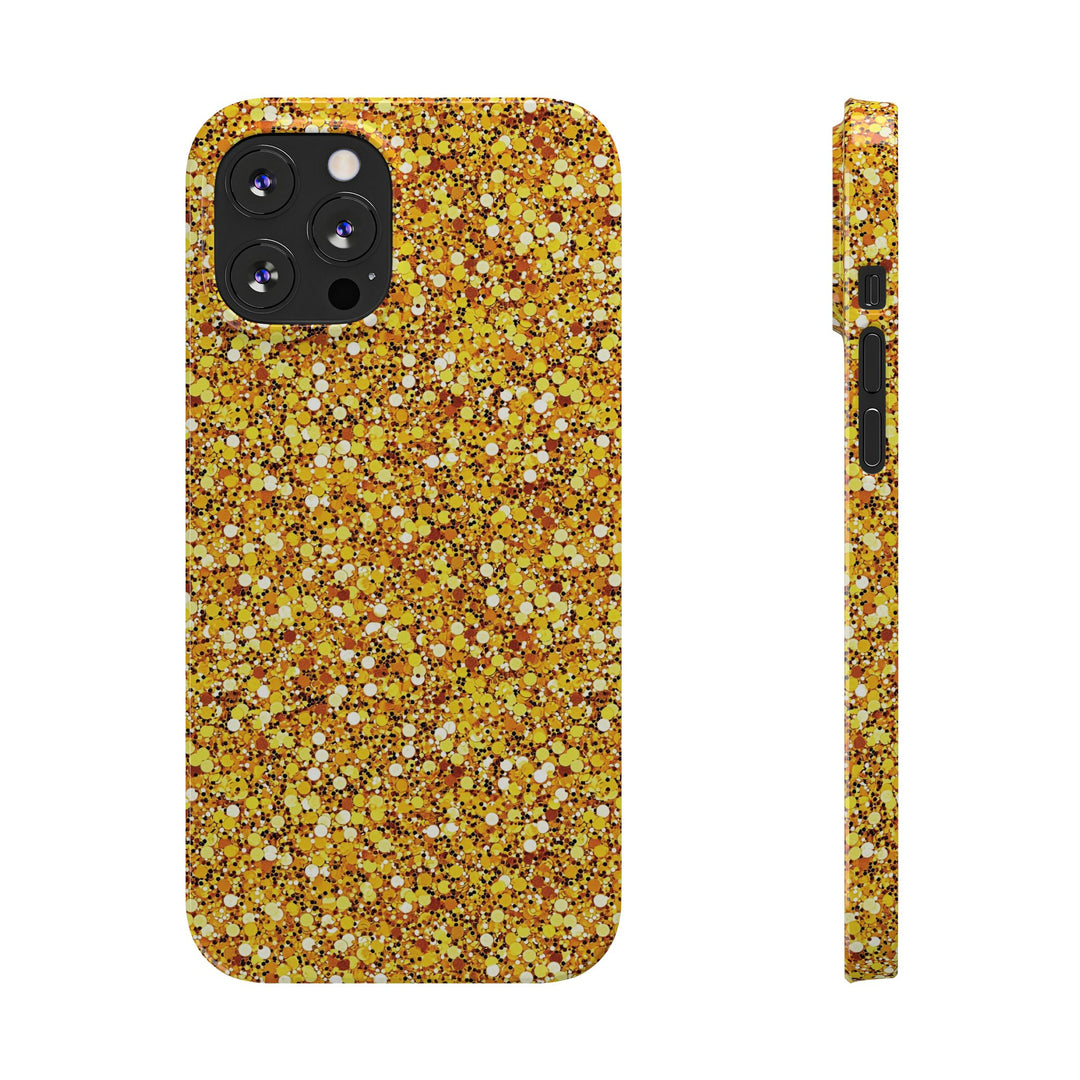 Slim Muted Gold Play on Faux Glitter Effect Cute Phone Cases for Iphone 16 Pro Max | iPhone 15 Case | iPhone 15 Pro Max Case, Iphone 14, Iphone 14 Pro Max, Iphone 13 12 11 8 7 - Studio40ParkLane