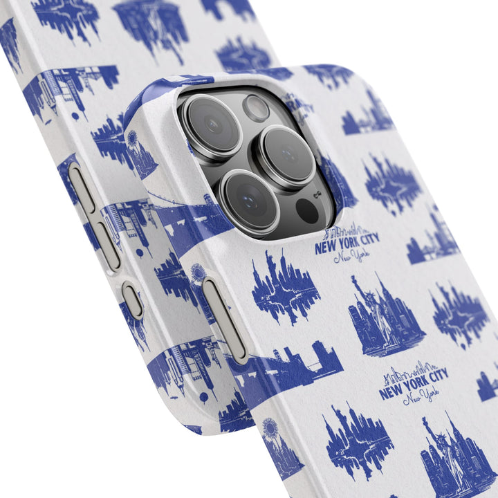 Slim New York Skyline Blue Collage Coquette Gift for Her Cute Phone Cases for Iphone 16 Pro Max | iPhone 15 Case | iPhone 15 Pro Max Case, Iphone 14, Iphone 14 Pro Max, Iphone 13 12 11 8 7 - Studio40ParkLane