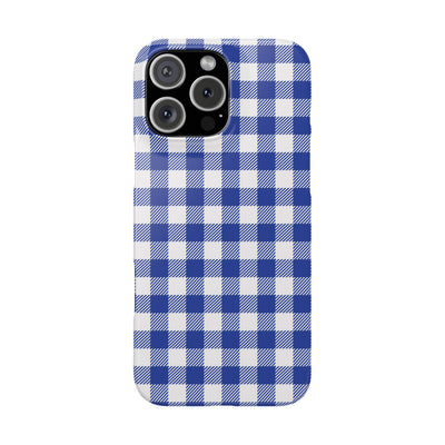 Slim Blue Gingham Gift for Her Cute Phone Cases for Iphone 16 Pro Max | iPhone 15 Case | iPhone 15 Pro Max Case, Iphone 14, 13, 12, 11, 10, 8, 7