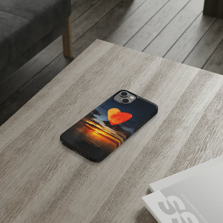 Slim Cute Phone Cases for Iphone - | iPhone 15 Case | iPhone 15 Pro Max Case, Iphone 14 Case, Iphone 14 Pro Max, Iphone 13, Rising Heart Sunset - Studio40ParkLane