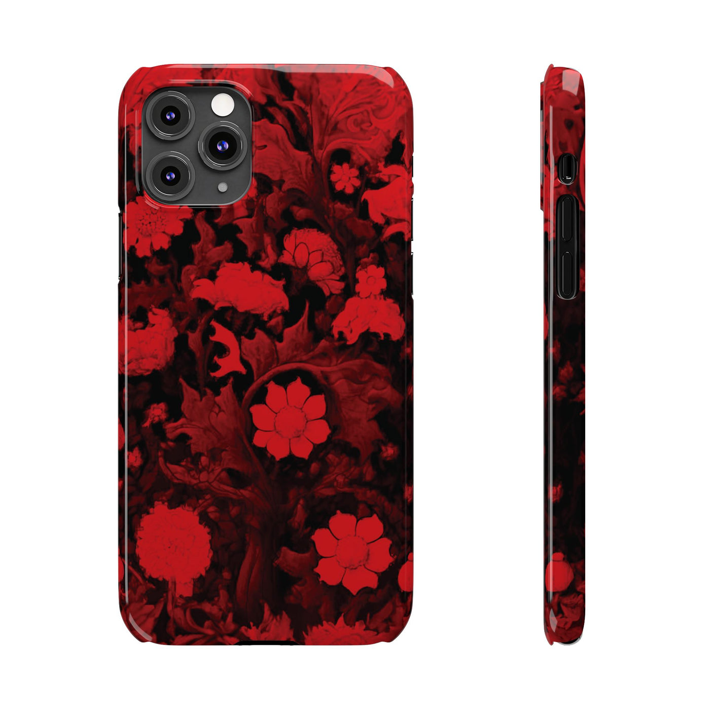 Slim Cute iPhone Cases - | iPhone 15 Case | iPhone 15 Pro Max Case, Iphone 14 Case, Iphone 14 Pro Max, Iphone 13, Red Flowers