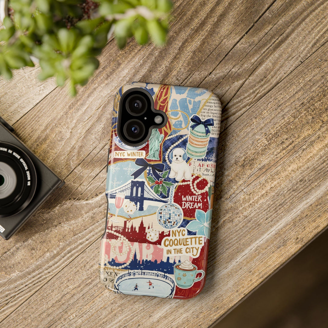 New York Winter Coquette Collage Tough Magsafe Cute Phone Cases for Iphone | iPhone 17 Pro Max Case, Iphone 16, Iphone 15 14 13 12 11 10 9