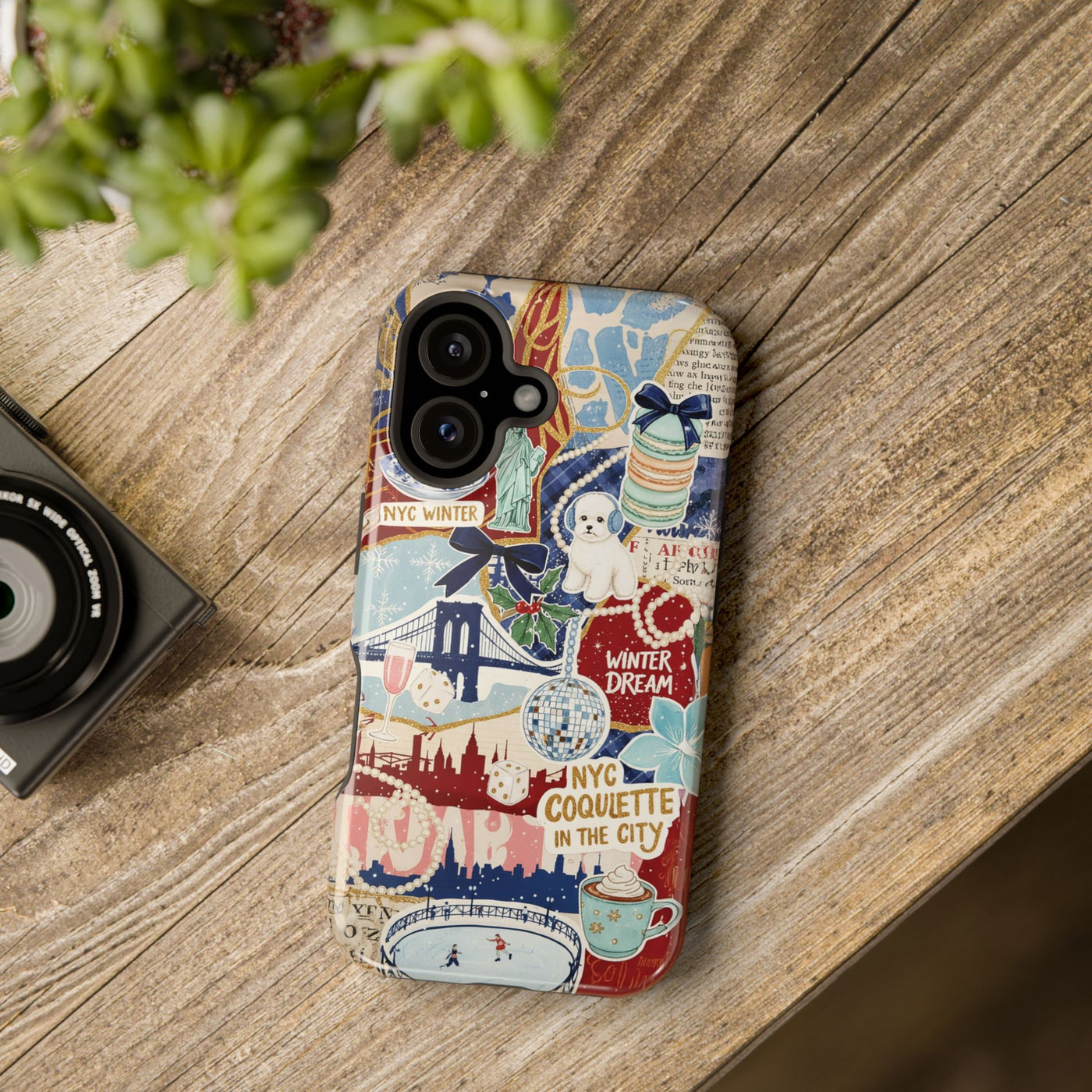 New York Winter Coquette Collage Tough Magsafe Cute Phone Cases for Iphone | iPhone 17 Pro Max Case, Iphone 16, Iphone 15 14 13 12 11 10 9