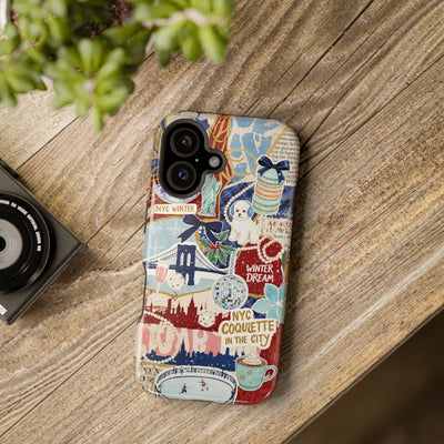 New York Winter Coquette Collage Tough Magsafe Cute Phone Cases for Iphone | iPhone 17 Pro Max Case, Iphone 16, Iphone 15 14 13 12 11 10 9