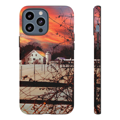 Impact Resistant, Winter Sunset Cute Phone Cases for Samsung S24, S23, S22, S21, IPhone 15 pro Iphone 14 pro Iphone 13 IPhone 12 Iphone 11