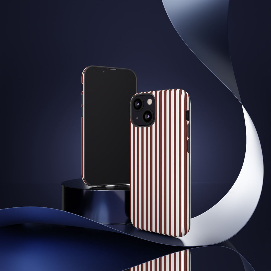 Tough Premium Chocolate Stripes Phone Case Gift for Her - For Apple iPhone 16 Pro Max 16e iPhone 15 Pro iPhone Iphone 14 Plus 13 Pro 12 SE XR - Studio40ParkLane