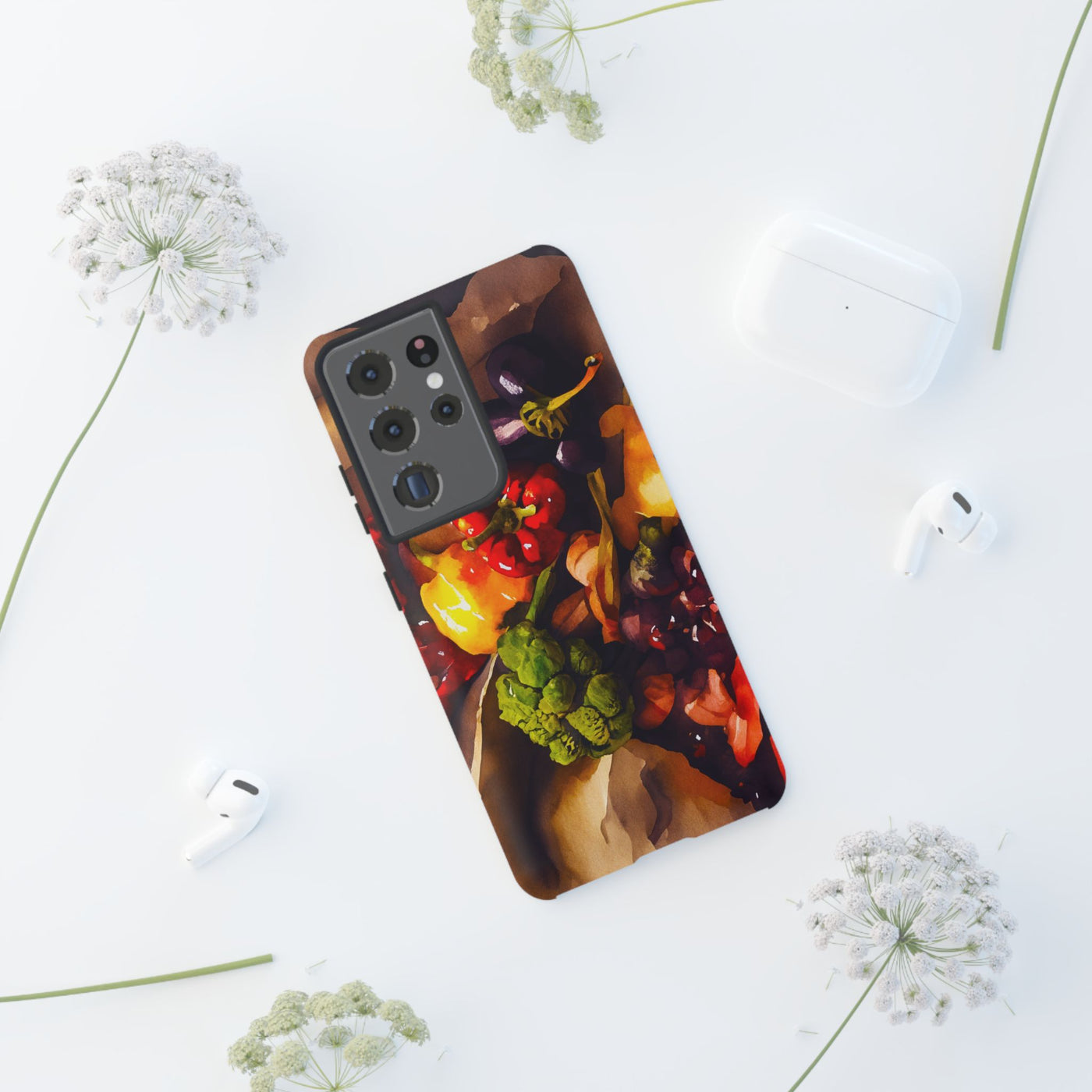 Impact Resistant, Fall Farm Vegetables, Cute Phone Cases for Samsung S24, S23, S22, S21, IPhone 15 pro Iphone 14 pro Iphone 13 IPhone 12 Iphone 11