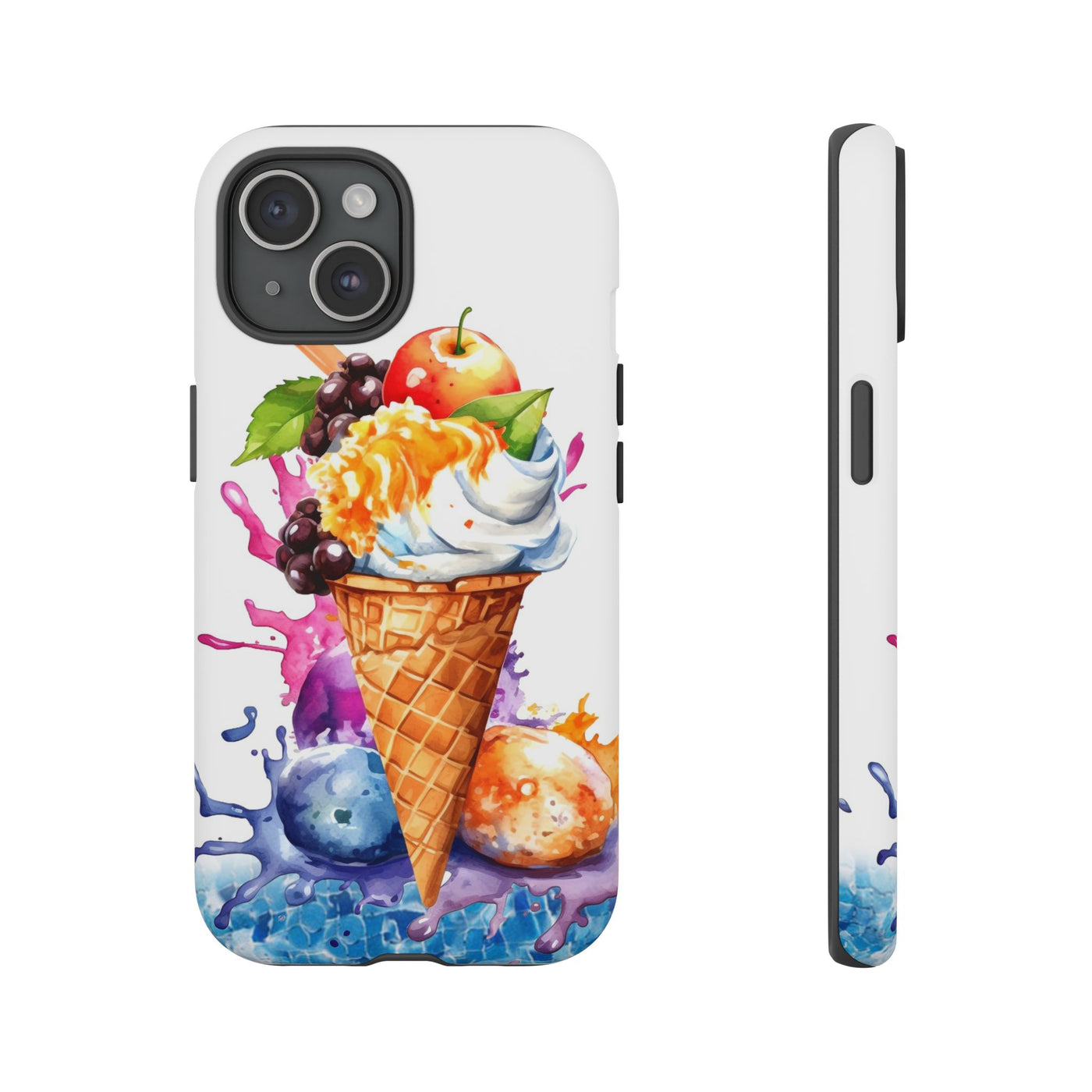 Impact Resistant, Summer Ice Cream Cone, Cute Phone Cases for Samsung S24, S23, S22, S21, IPhone 15 pro Iphone 14 pro Iphone 13 IPhone 12 Iphone 11