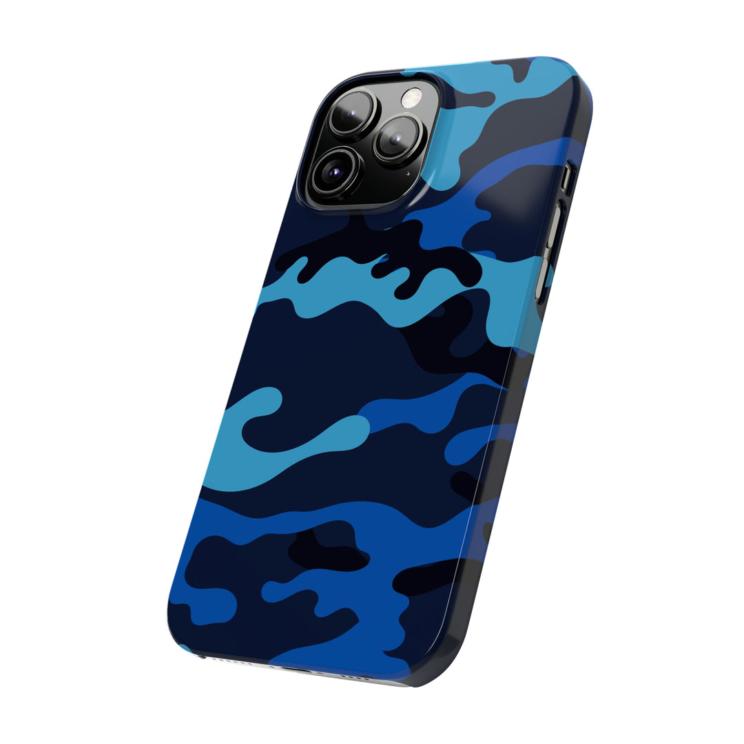 Slim Cute Phone Cases for Iphone - | iPhone 15 Case | iPhone 15 Pro Max Case, Iphone 14 Case, Iphone 14 Pro Max, Iphone 13, Blue Camouflage - Studio40ParkLane