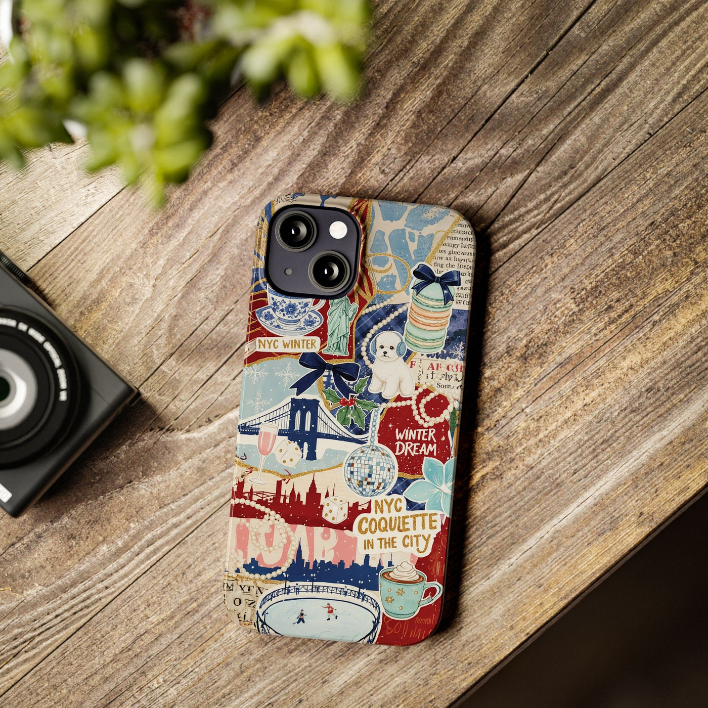 Slim New York Winter Coquette Collage Cute Phone Case for Iphone 16 - | iPhone 15 Pro Max Case | iPhone 14 Case Iphone 13 12 11 10 9 8 7 X - Studio40ParkLane