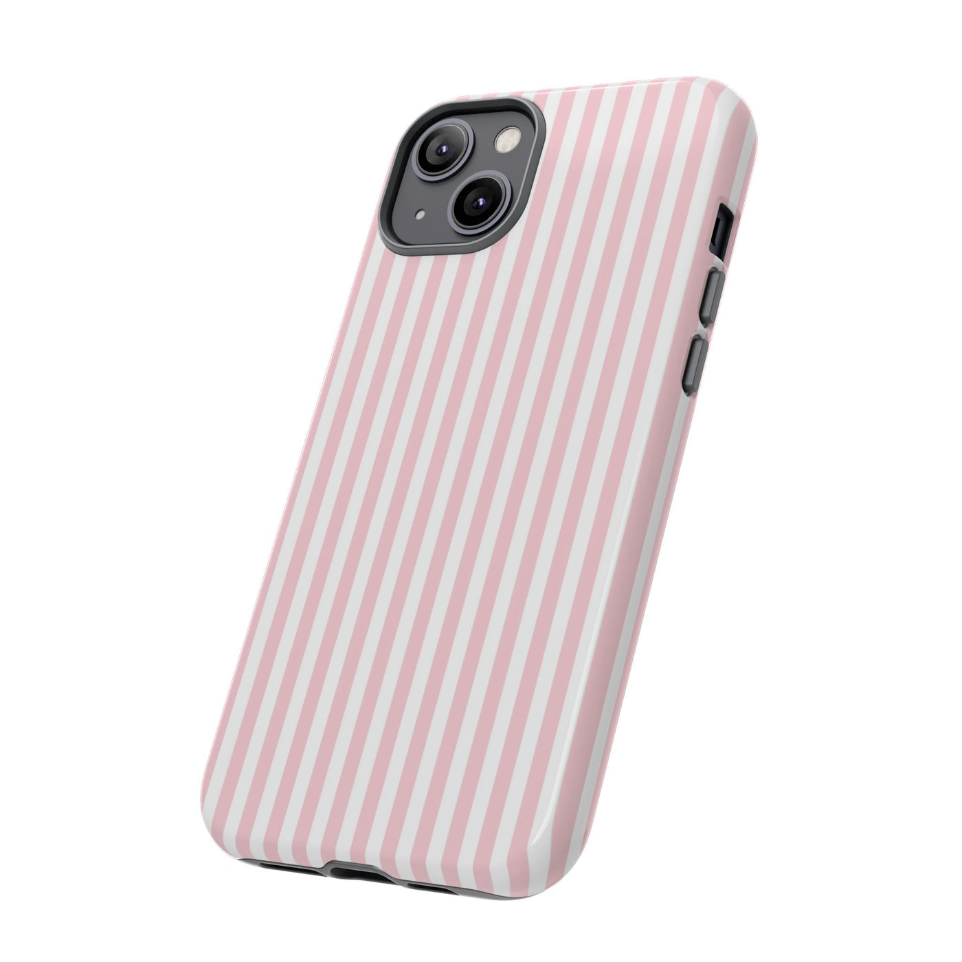 Tough Premium Sweet Pink Stripes Phone Case Gift for Her - For Apple iPhone 16 Pro Max 16e iPhone 15 Pro iPhone Iphone 14 Plus 13 Pro 12 SE XR - Studio40ParkLane