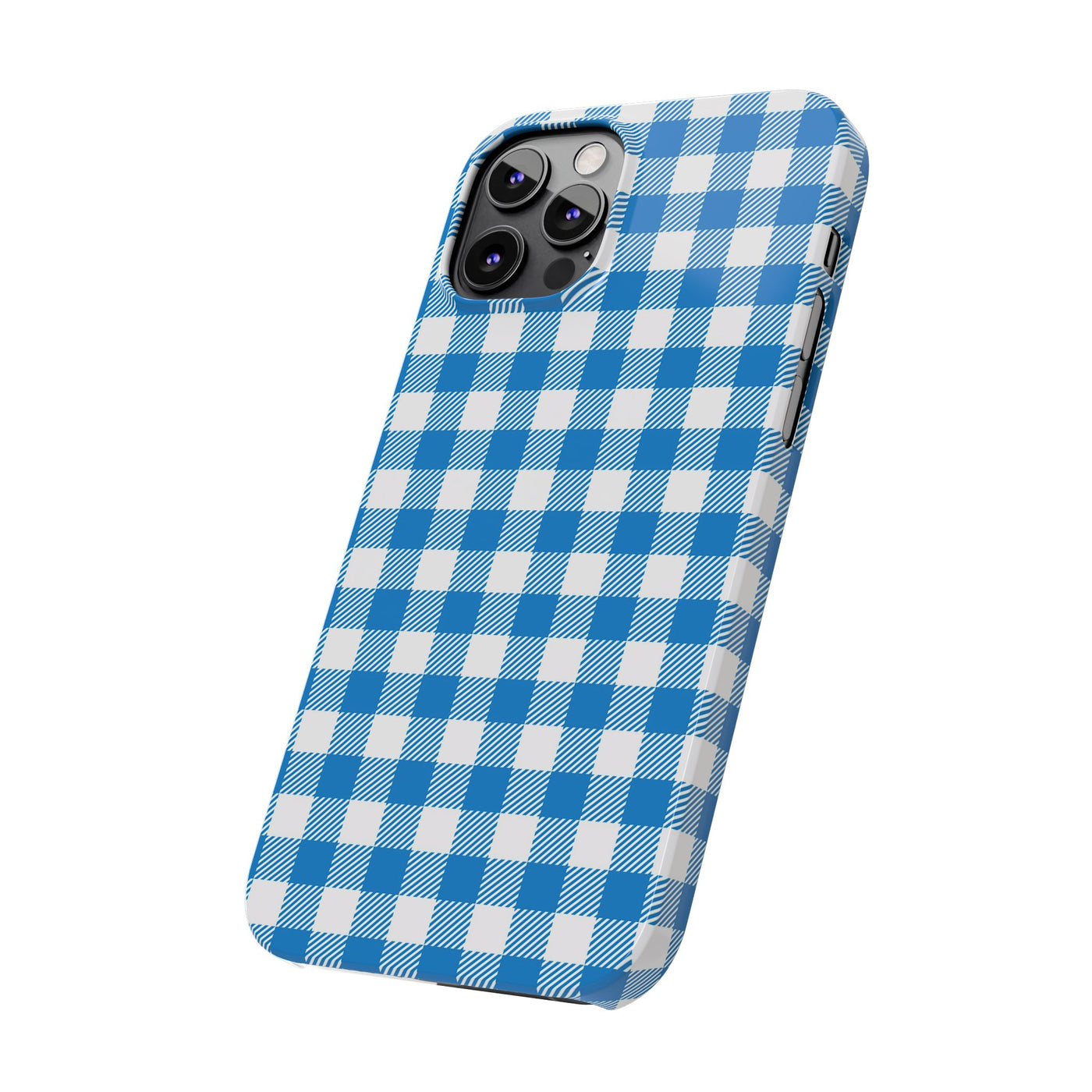 Slim Blue Gingham Gift for Her Cute Phone Cases for Iphone 16 Pro Max | iPhone 15 Case | iPhone 15 Pro Max Case, Iphone 14, 13, 12, 11, 10, 8, 7