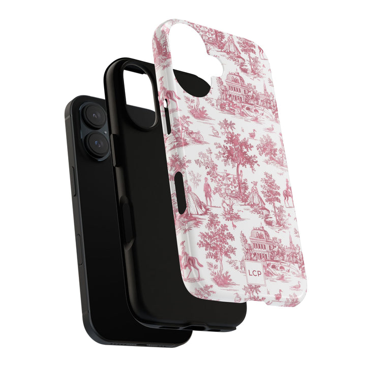 Personalized Custom French Toile Tough Cute Phone Case For Apple iPhone 18, 17, 16, 15 14, Pro Max, Samsung Galaxy S26, S25, S24 Plus Ultra