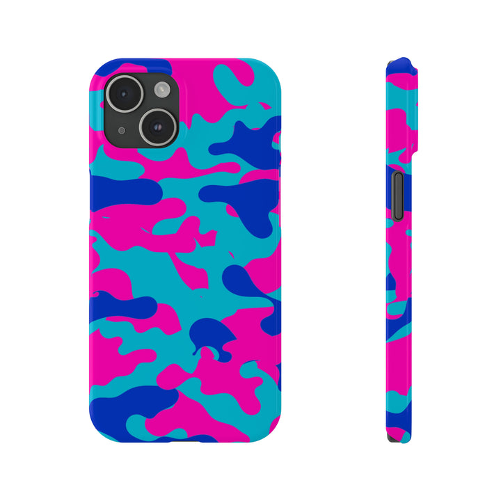 Slim Cute Phone Cases for Iphone - | iPhone 15 Case | iPhone 15 Pro Max Case, Iphone 14 Case, Iphone 14 Pro Max, Iphone 13, Blue Pink Camouflage - Studio40ParkLane