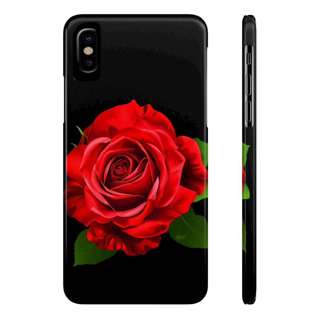 Slim Red Rose Flowers Gift for Her Cute Phone Cases for Iphone 16 Pro Max | iPhone 15 Case | iPhone 15 Pro Max Case, Iphone 14, Iphone 14 Pro Max, Iphone 13 12 11 8 7 - Studio40ParkLane