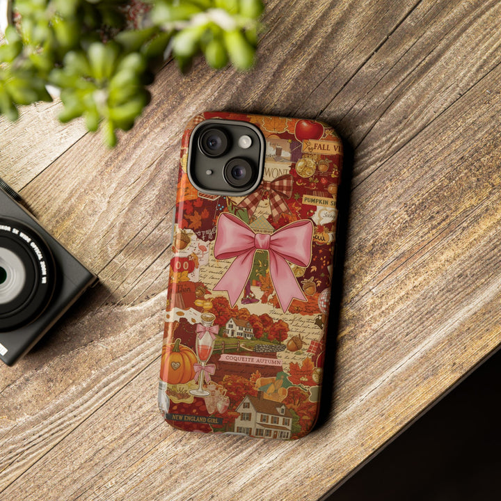 New England Fall Coquette Collage Tough Premium Phone Case - For iPhone 16 Pro Max iPhone 15 Pro iPhone Iphone 14 Plus 13 Pro 12 11 10 XR XS