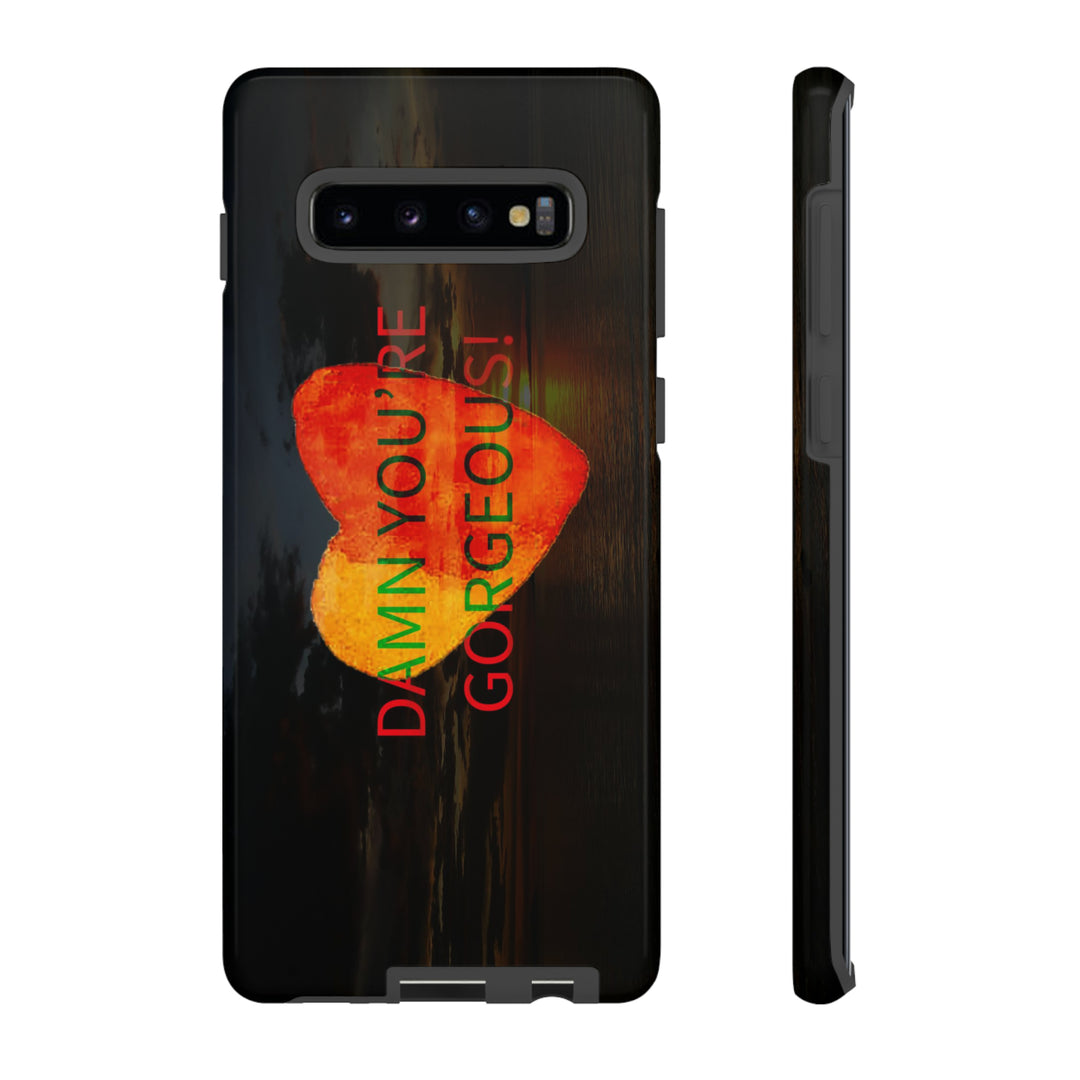 Cute Samsung Phone Case | Aesthetic Samsung Phone Case | Sunset Heart | Galaxy S23, S22, S21, S20 | Luxury Double Layer | Cool - Studio40ParkLane