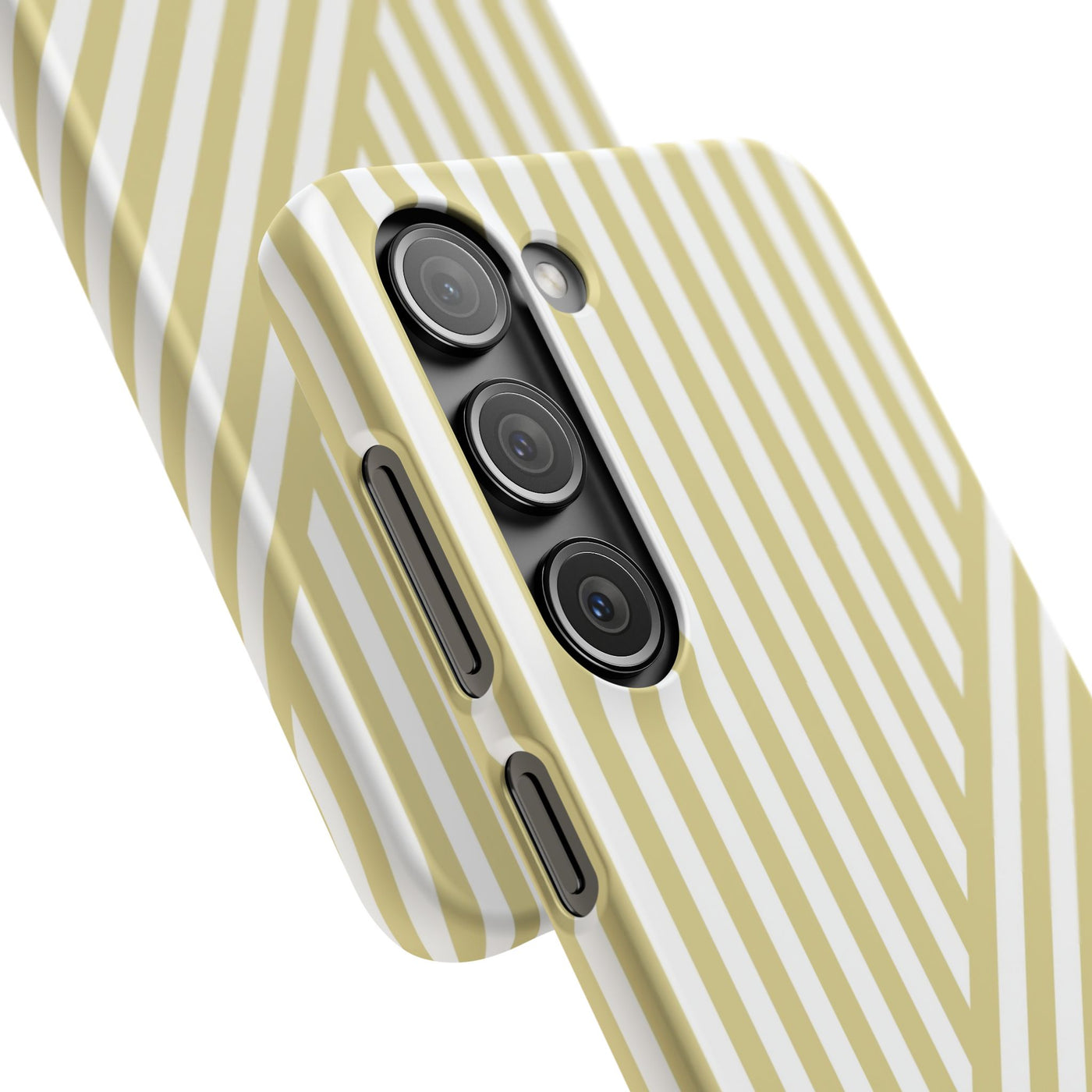 Aesthetic Yellow Beige Stripes Cute Phone Case Sleek Snap - For iPhone 17 Pro Max iPhone 16 Pro iPhone 15 Iphone 14 Plus 13 Pro 12 11 10 Gift