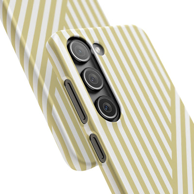 Aesthetic Yellow Beige Stripes Cute Phone Case Sleek Snap - For iPhone 17 Pro Max iPhone 16 Pro iPhone 15 Iphone 14 Plus 13 Pro 12 11 10 Gift
